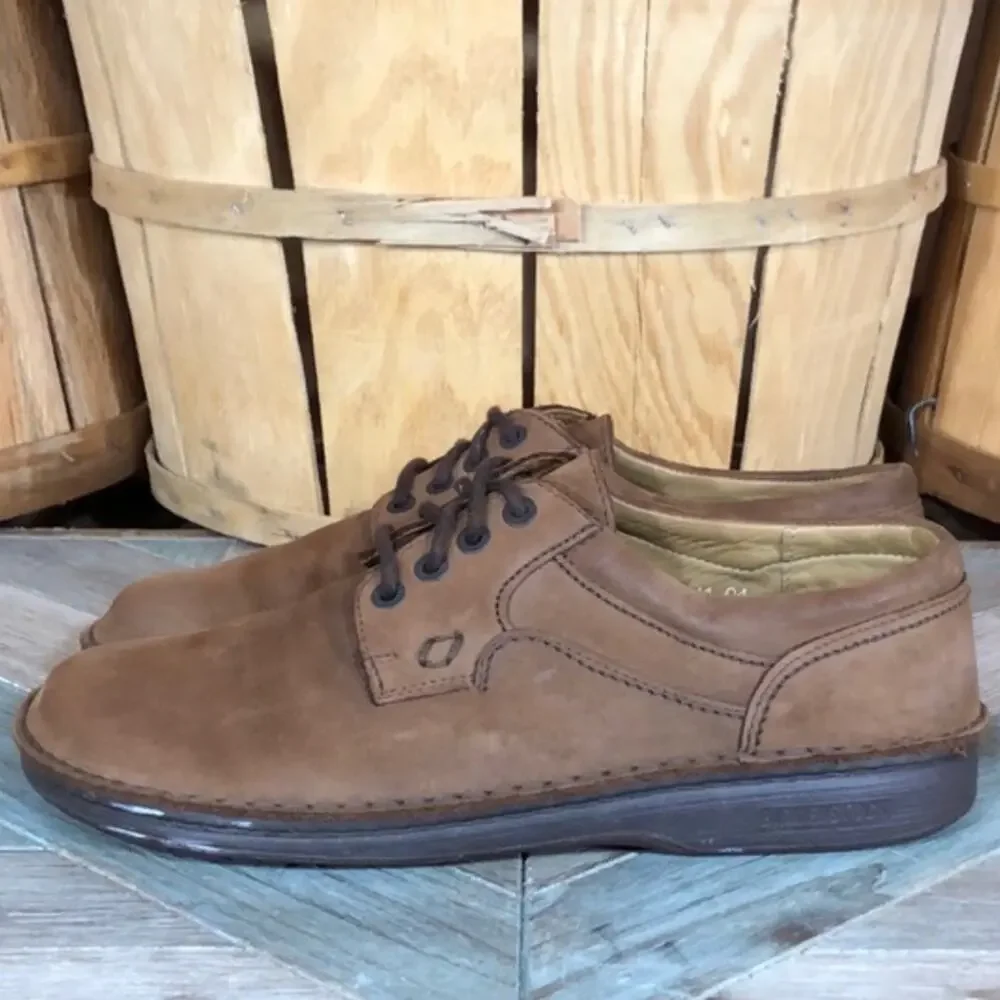 Birkenstock Memphis 4-Eye Tan Brown Nubuck Lace-Up Comfort Oxfords Mens Size 8